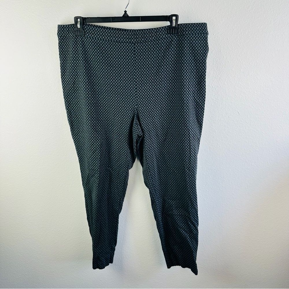 Susan‎ Graver Black Gray Chevron Pull On Pants Size 24W